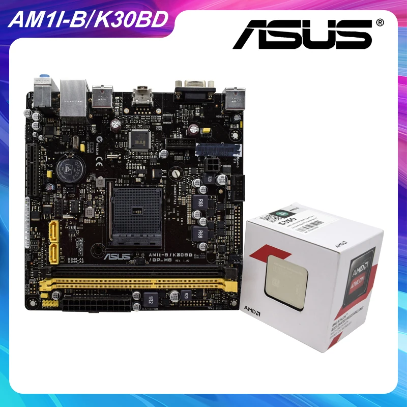 Материнская плата ASUS AM1I-B/K30BD/DP_MB Mini-ITX 17*17 см AM1 AMD A320 DDR3 PCI-E 3 0 SATA2 USB2.0 с x4 5150 |