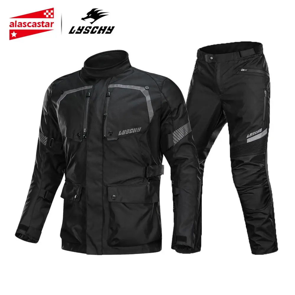 

LYSCHY Motorcycle Jacket Windproof Waterproof Motorbike Riding Jacket Breathable Motorcycle Protective Gear Armor Moto Clothing