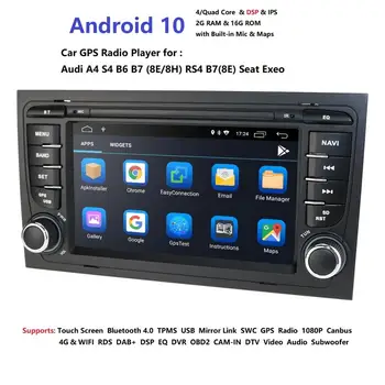 

Android 10 CAR GPS For Audi A4 B6 B7 S4 B7 B6 RS4 B7 player radio IPS screen WIFI BT CARPLAY PC