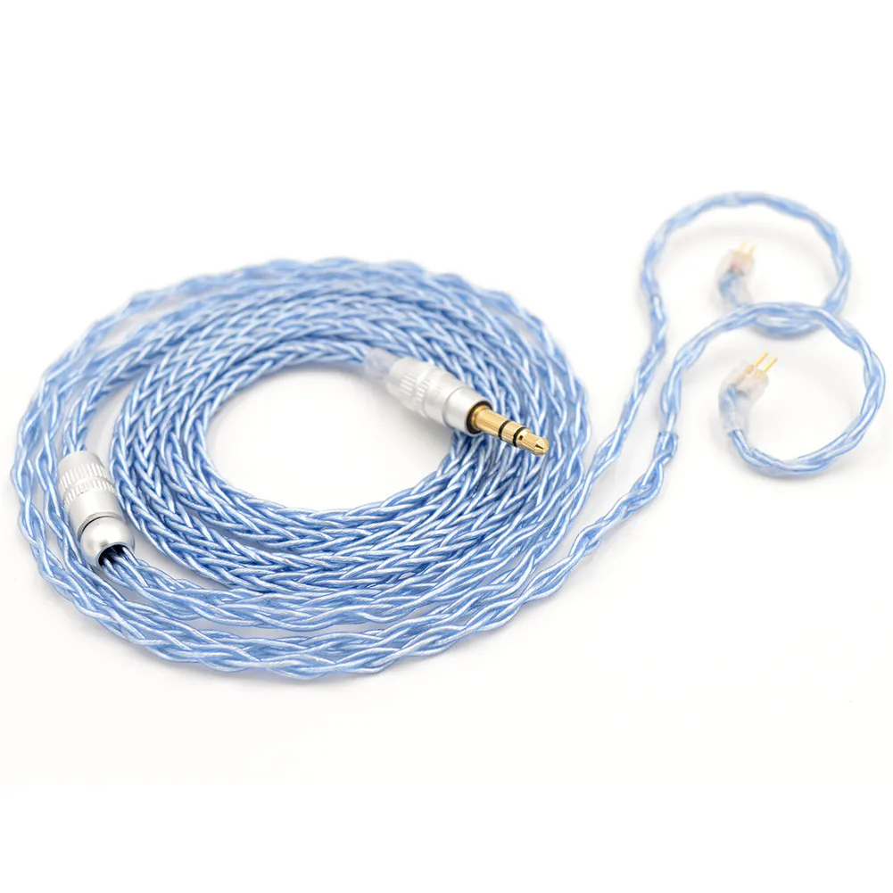 BQEYZ Upgrade Blanced 8 Core посеребренный провод для наушников 0,78 мм 2 PIN in Ear Monitor кабельные разъемы HiFi аудио