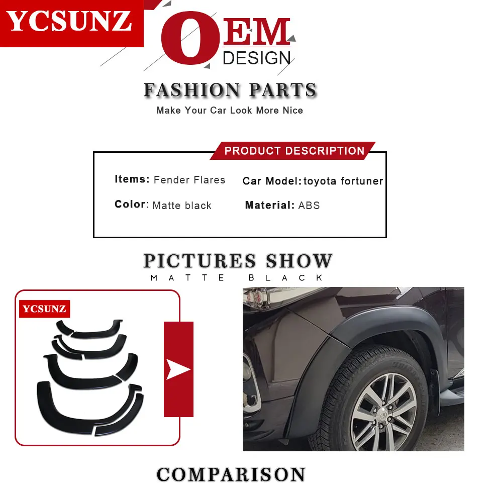 Колесные арки крылья вспышки для Toyota Fortuner Hilux SW4 2016 2017 2018 2019|fender flares|fender flares for
