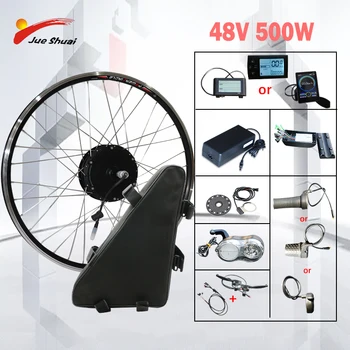 

48v 500w Electric Bike Conversion Kit Triangle lithium Battery Brushless Hub front Motor Wheel bicicleta electrica e Bike Kit