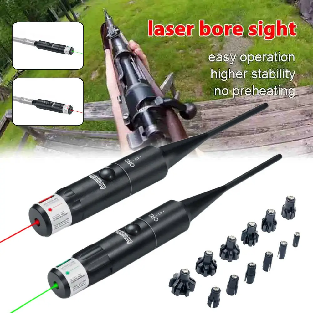177 .22 to .50 Caliber Green Dot Bore Sight Rifle Boresighter w/ Switch & 14250 