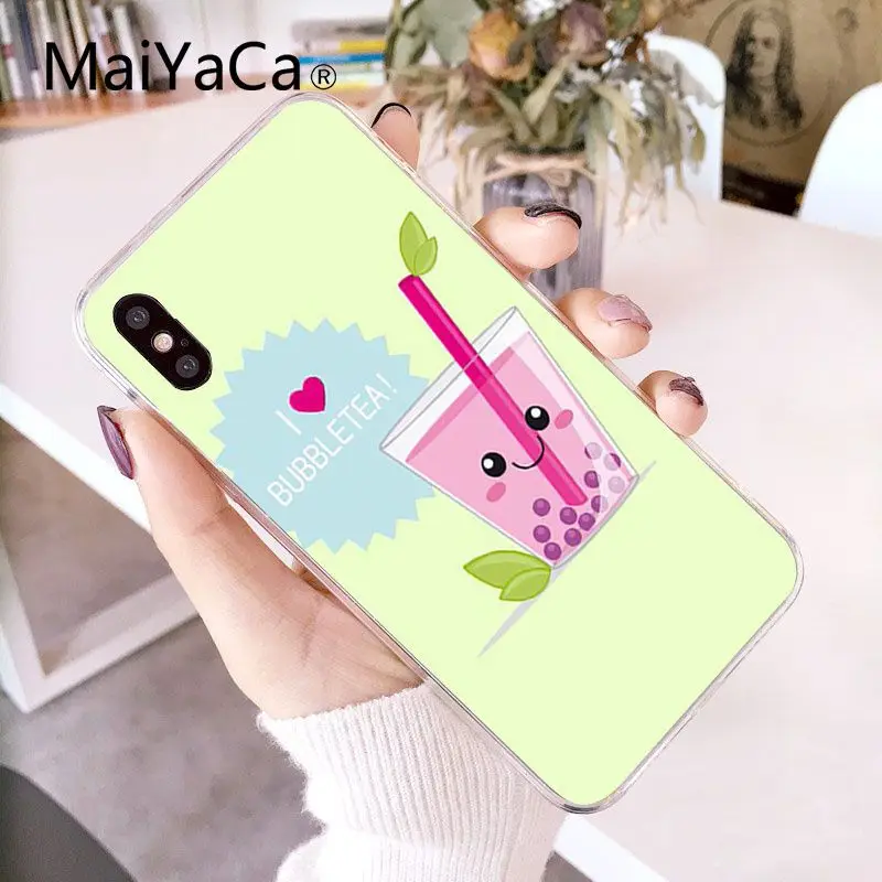 Funny Cute Cartoon food pearl milk tea pudding strawberry