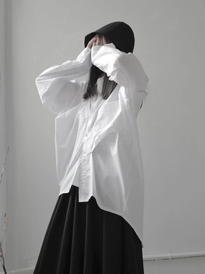 Yamamoto style dark drape shirt women's