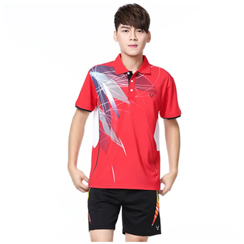 camisas de tenis para hombre, trajes de tenis, ropa de tenis de mesa, pantalones cortos de bbardminton, pong pantalones - Цвет: Бежевый