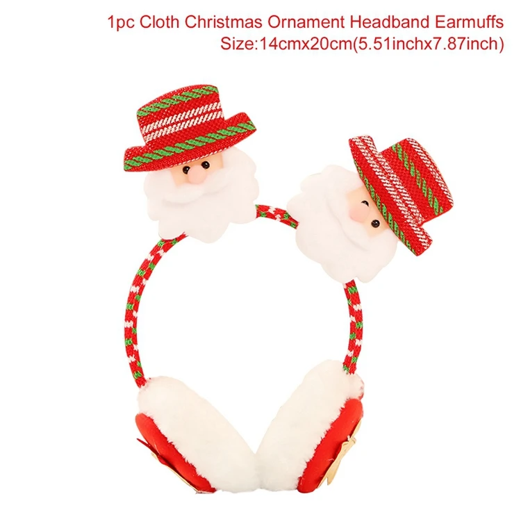 Cloth Earmuffs 3 Рождественские украшения для дома Подарки рождественские подарки Natale Noel Рождество очки Рождественский Декор с утолщённой меховой опушкой, год - Цвет: Cloth Earmuffs 3