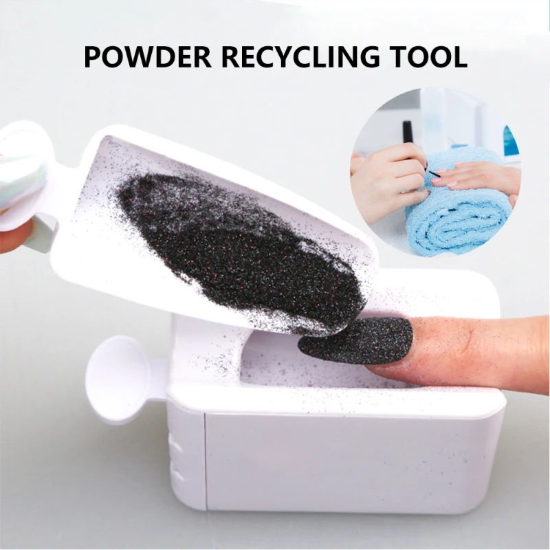 

1 Pc Nail Glitter Powder Recycling Storage Box Nail Art Dipping Powder Collection Tray Plastic Case Manicure Equipment Tools