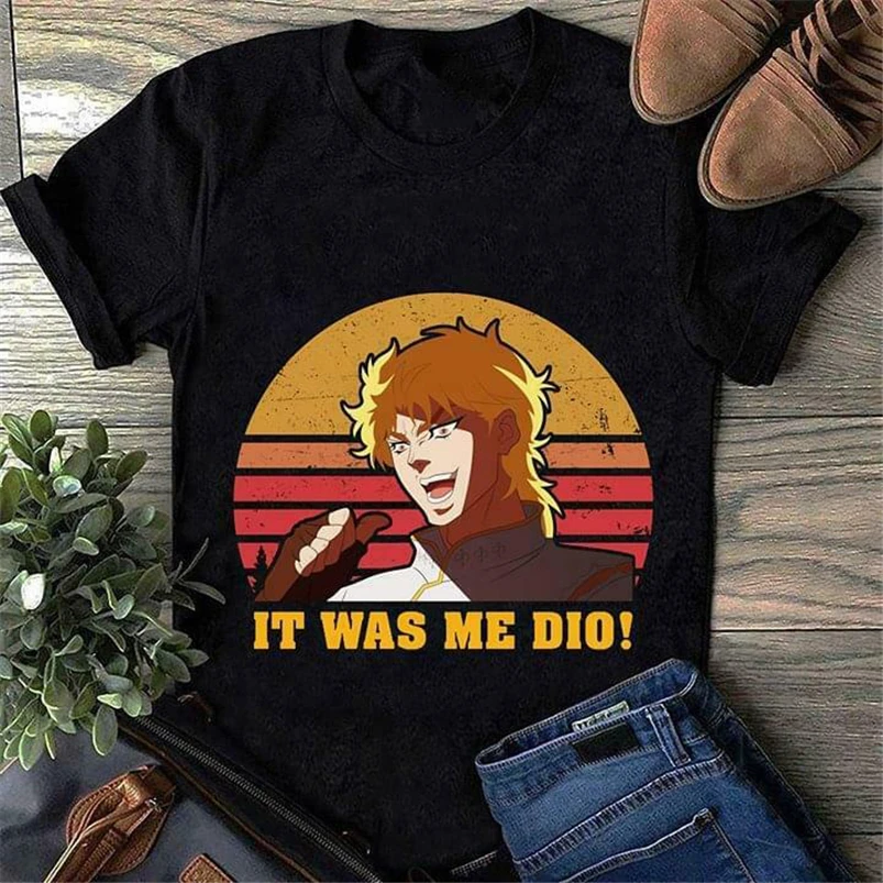 Dio Brando Jojo'S Необычные Приключения It Was Me футболка Черная Хлопковая мужская S 3Xl хлопковая с коротким рукавом| |