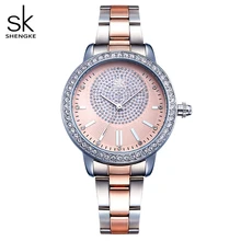 Shengke браслет женские часы Новые Кварцевые лучший бренд Роскошные модные хрустальные Наручные часы Дамский подарок Relogio Feminino