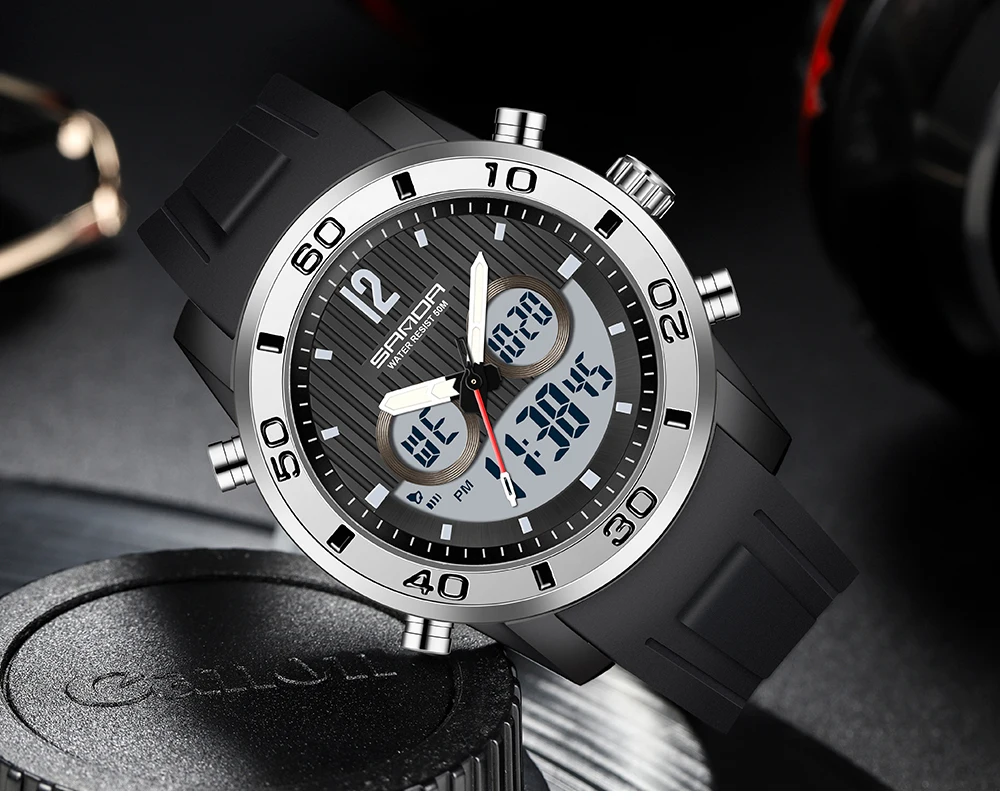 SANDA 2022 Fashion Men Watches Top Brand Luxury Male Quartz Watch 50M Waterproof Sport Digital Wristwatch Relogio Masculino 3106