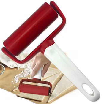 

Baking Tool Bread Craft Pizza Biscuit Roller Manual With Handle Cooking Rolling Pin Home Kitchen Fondant Dough Cookie Easy Grip