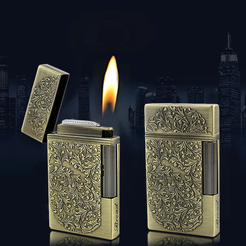 

Retro Metal Side Slide Wheel Flint Lighter Mini Butane Gas Lighters Cigarette Cigar Lighter Smoking Accessories Gadgets For Men