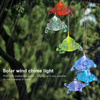 

Solar Turtles Hanging Lamp Wind Chime Pendant Light IP44 Mixcolor Slow Flashing outdoor LED solar light