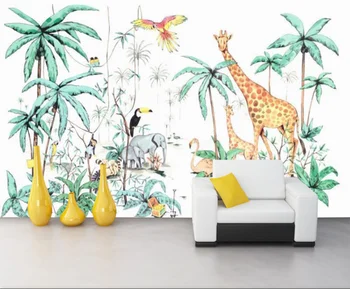 

CJSIR Custom Wallpaper Photo Tropical Rain Forest Plant Animal Background Mural Home Decoration Cartoon Bedroom 3d Wallpaper