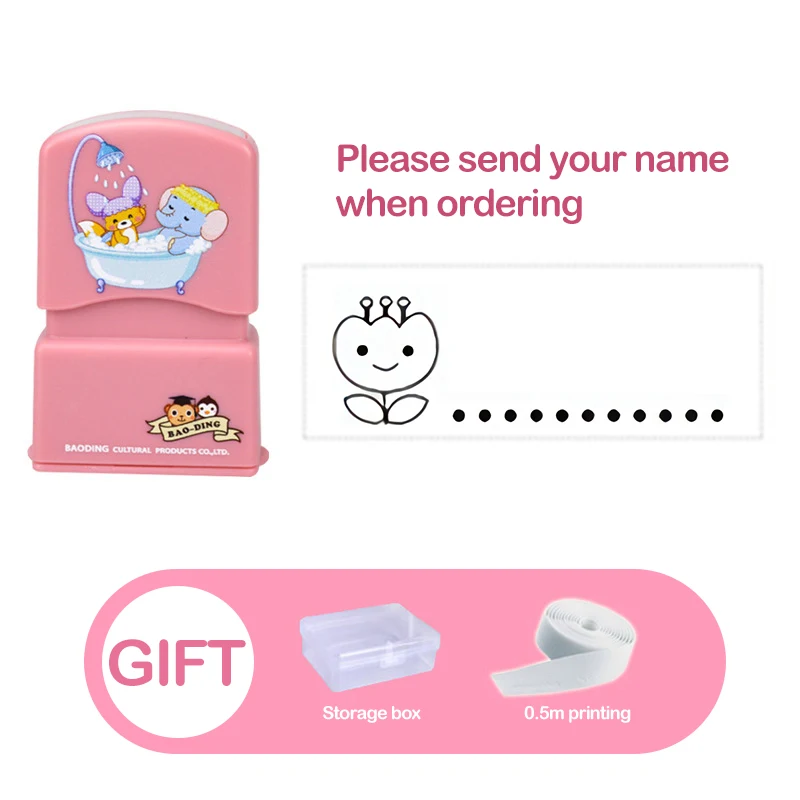 Custom Name Stamp Waterproof Non-fading Seal Custom Signature Ink Pad Sealing Stamp Print for Clothes Bags Kindergarten Name 