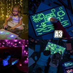 Tablero de dibujo con luz Led para niños, tablero de dibujo mágico, almohadilla de trazado, pantalla de escritura, juguete para niños, 1 Juego