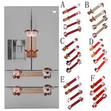 4 шт. Рождество холодильник пятен Дверная ручка Крышка кухонная техника перчатки протектор печи Чехлы для дверных ручек