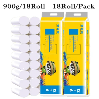 

900g/18Roll/set Natural color thick paper towel household toilet paper household kitchen Raw Wood Pulp coreless paper towels