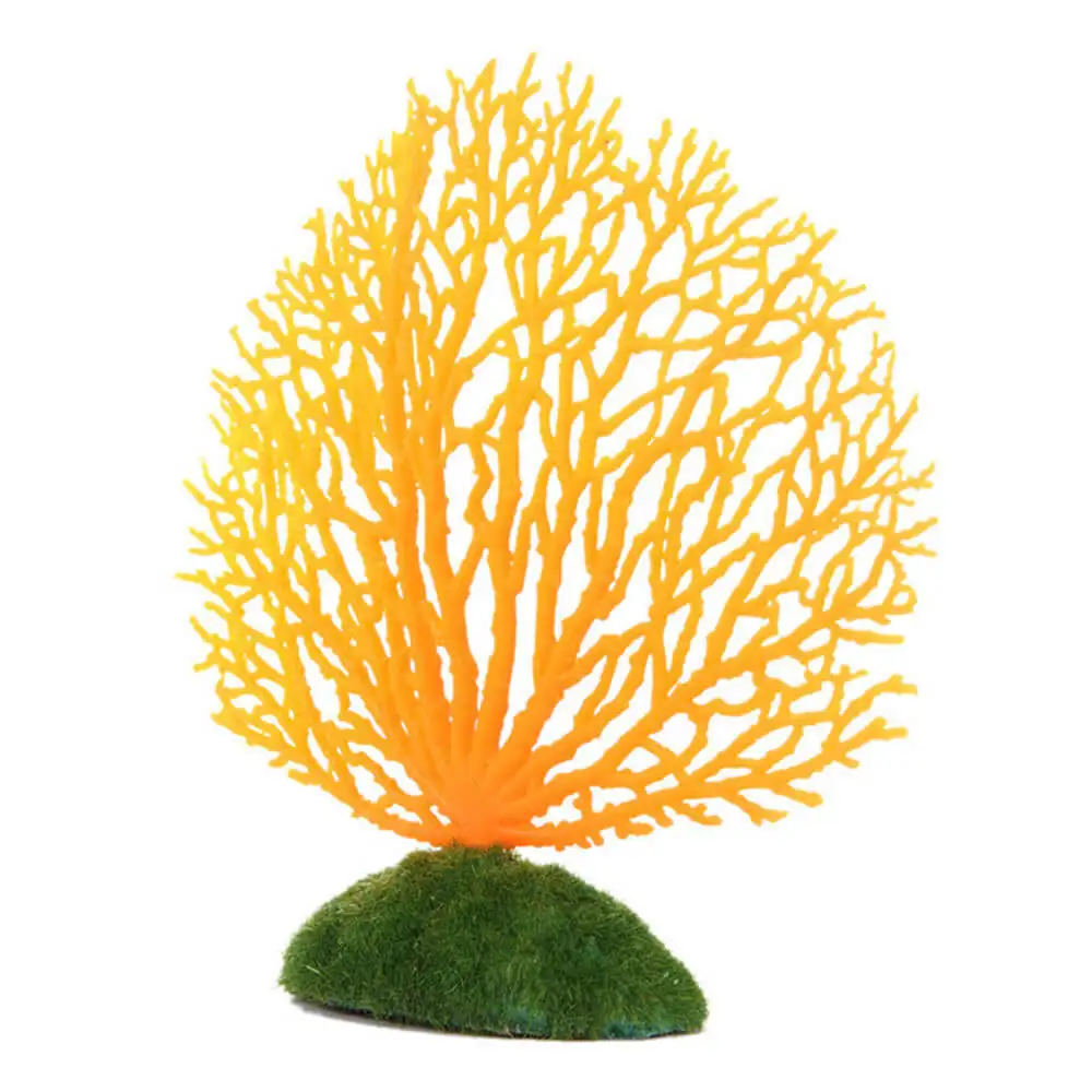 1 шт 4 Цвета Стили нетоксичные декоративные аквариумные рыбки Искусственные коралловые растения подводный орнамент украшение аквариума L* 5 - Цвет: orange