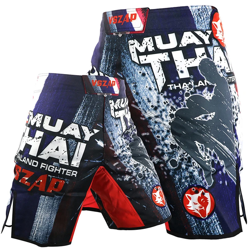 VSZAP новые мужские шорты для фитнеса Fighting Sanda Muay Thai боевые смешанные единоборства тренировка джиу джитсу UFC мышцы Jogger спортивные баскетбольные шорты - Цвет: Black