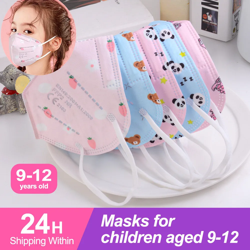 10-100 Uds FFP2 ffp2 5-capas Mascarillas 9-12 años los niños protectora de SEGURIDAD Homologada ffp2kn95 máscaras KN95 Filtro de polvo de sagornasapp