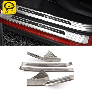 

CARMANGO Car Styling Door Threshold Sill Scuff Plate Guard Welcome Pedal Pad Stickers Accessories for VW Volkswagen T-CROSS 2019