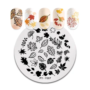 

PICT YOU Round Nail Stamping Plates Flower Patterns Natural Plants Leaves Nail Art Stamp Templates Stencil Accessories Tools