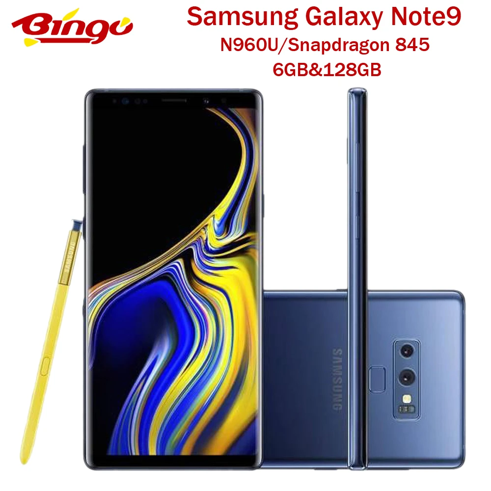 Samsung Galaxy Note9 Note 9 N960U, разблокированный мобильный телефон Snapdragon 845, четыре ядра, 6,4 дюймов, двойной 12 МП ram, 6 ГБ rom, 128 ГБ NFC