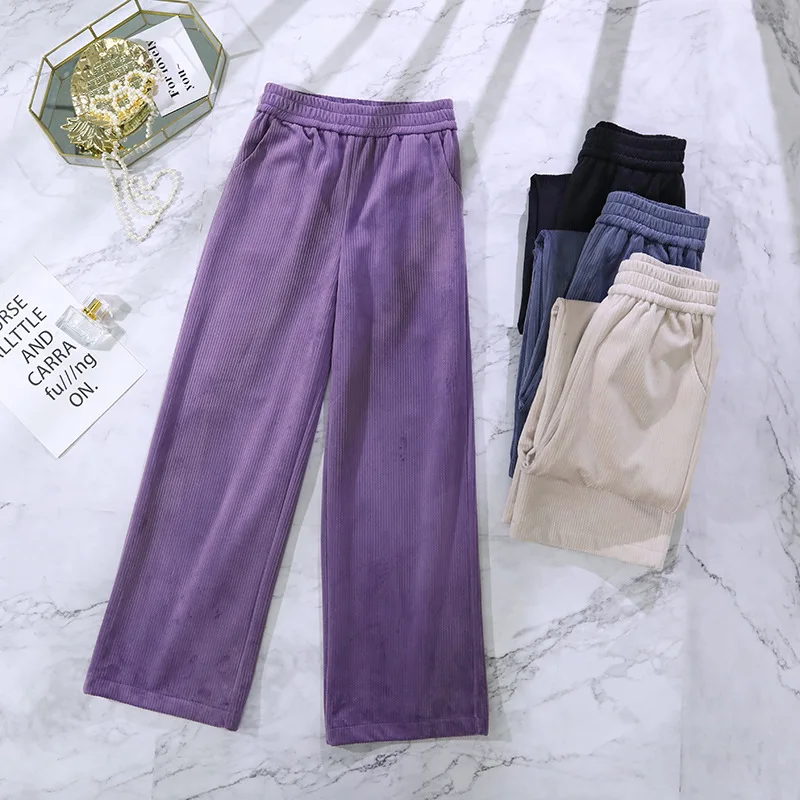 Брюки GOPLUS женские с широкими штанинами домашние Капри завышенной талией модные