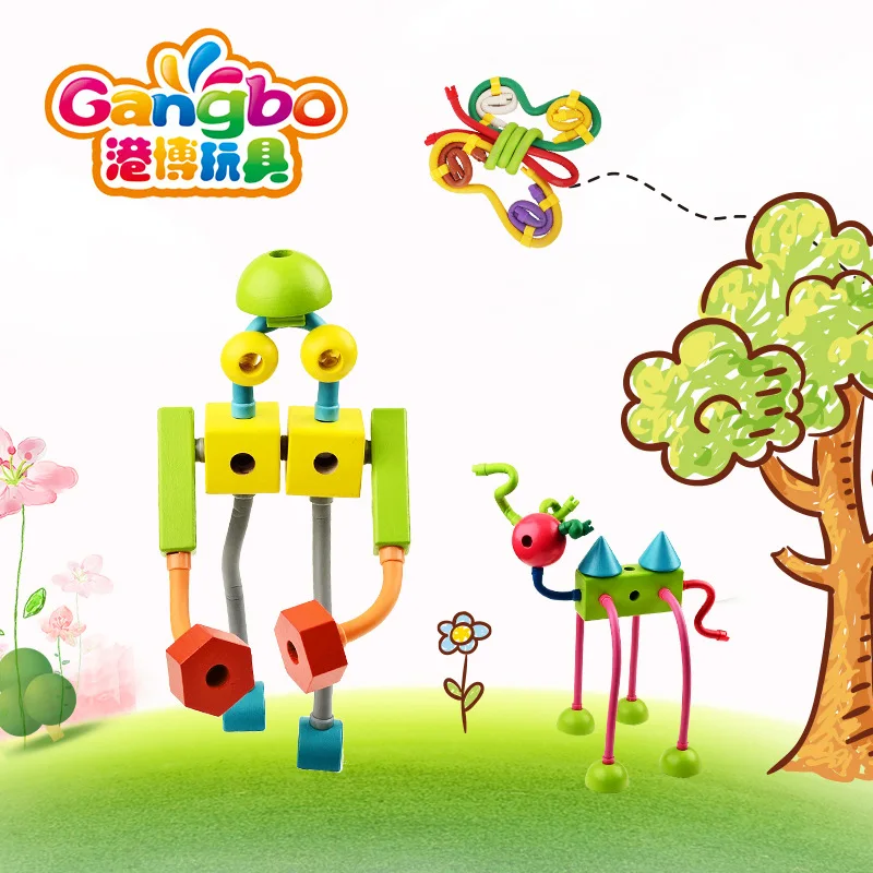 

Bo Flexible Pulling Building Spin Rod Assembled Early Education Plastic ENLIGHTEN CHILDREN'S Toy Manufacturers Wholesale