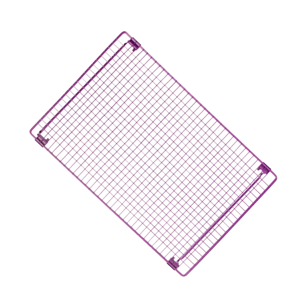 1pc Barbecue Grilled Rack Mesh Grill Non-stick Coating Mat Storage for Use (Purple) |