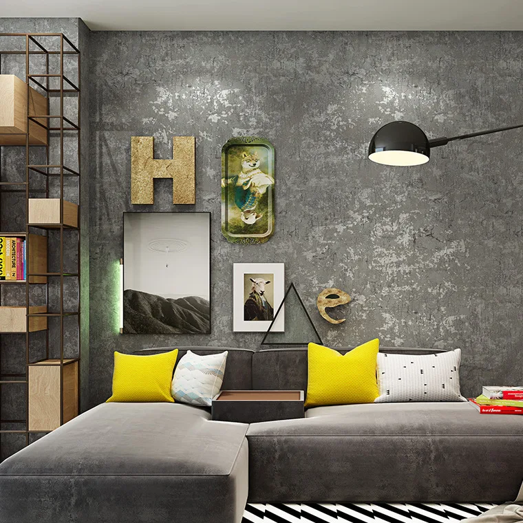 Vintage Industrial-Style Wallpaper Nostalgic Faux Cement Gray Nonwoven Fabric Internet Cafes Loft Bar Clothing Store Decoration Vintage Industrial-Style Wallpaper Nostalgic Faux Cement Gray Nonwoven Fabric Internet Cafes Loft Bar Clothing Store Decoration