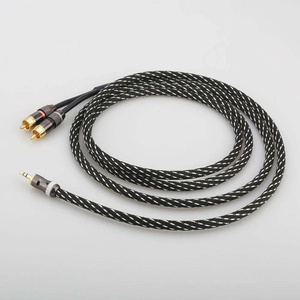 2020 Audiocrast 3 5mm to RCA Cable 2 Male RCA to AUX Cable 99 99 4N OFC 1 8 to RCA Stereo Cable Audiophiles Headphone RCA Cable