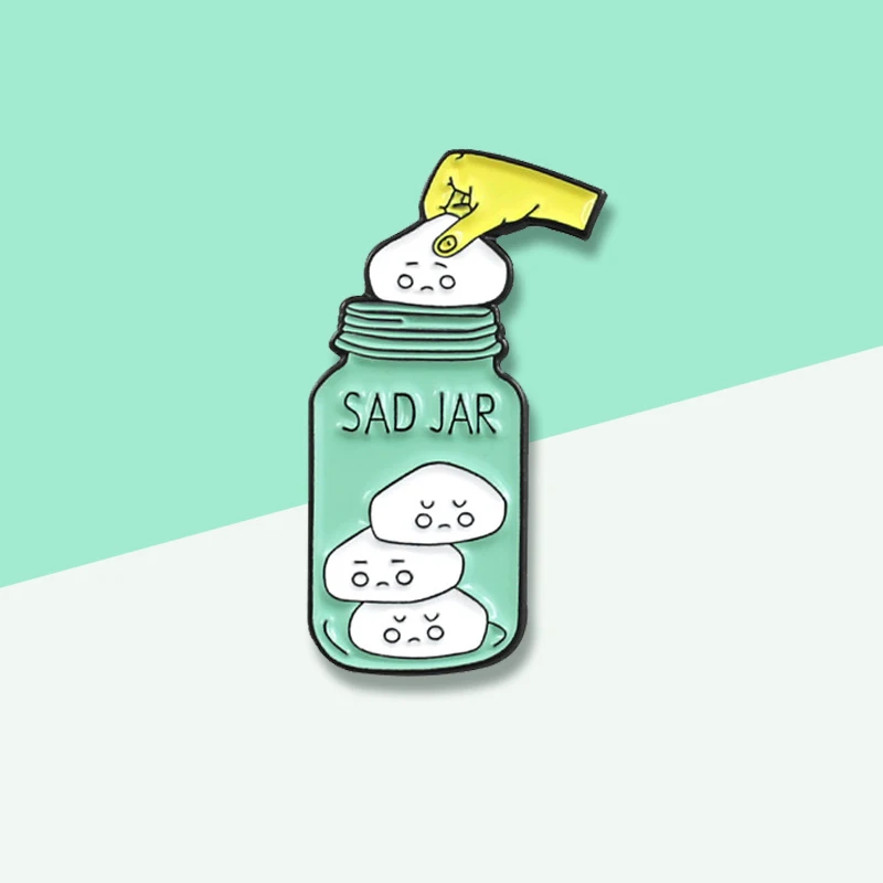 

Sad Jar Enamel Brooch Put your Sadness in Jar and Save them for Later Joy Inspiration T-shirt Adele Songs Badge For Kids Friends