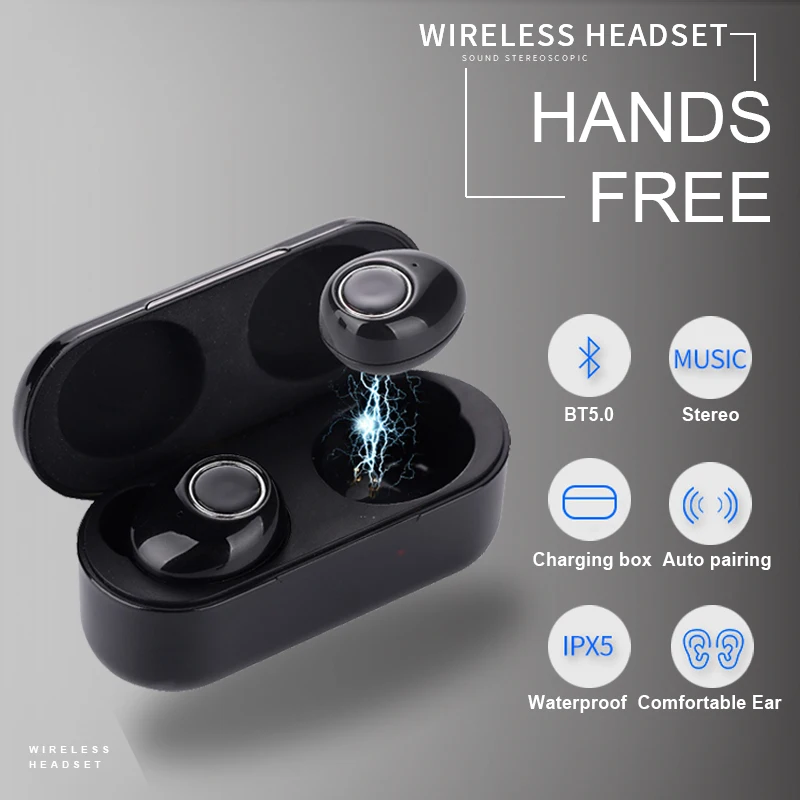 TWS Bluetooth 5 0 беспроводные наушники миниатюрные наушники-вкладыши HiFi 5D стерео