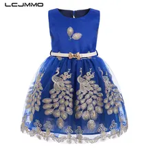 LCJMMO/кружевное платье с цветочным узором для девочек; детская одежда; летнее платье для девочек с принтом павлина для свадебных торжеств; вечерние платья для маленьких девочек на день рождения