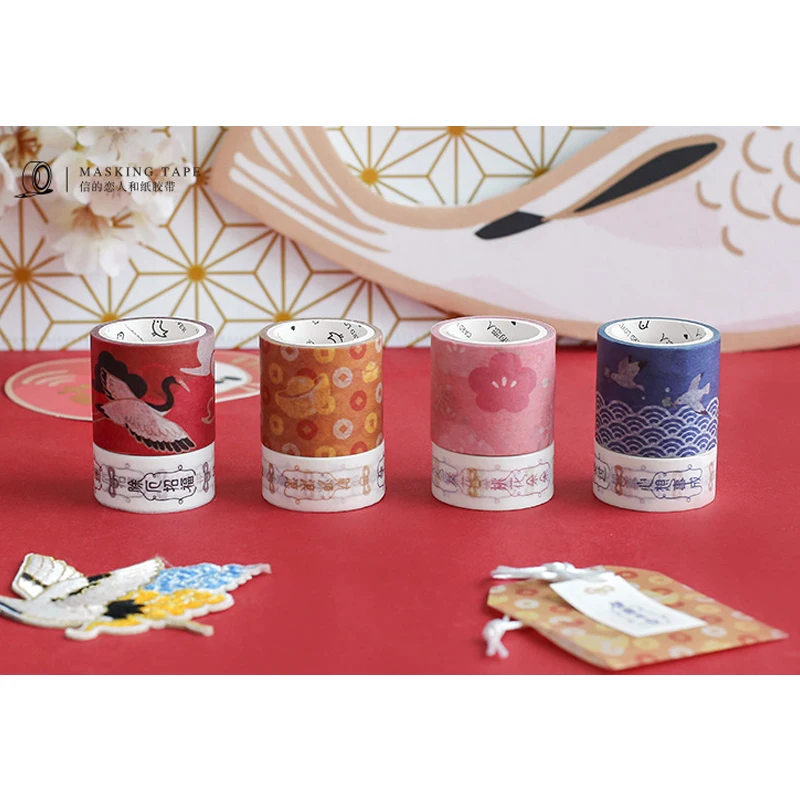 

2 pcs/pack Lucky Blessing Money Health Red Love Japan Washi Tape Set Adhesive Tape DIY Scrapbooking Sticker Label Masking tape