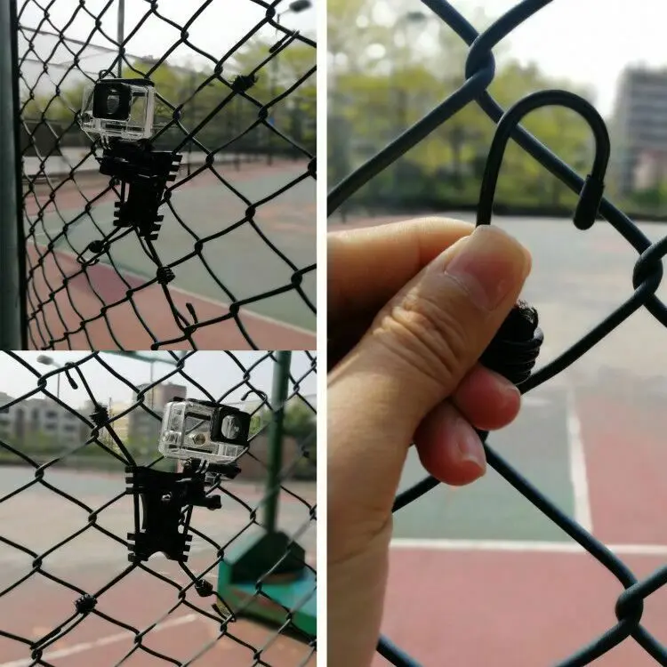 3 in 1 Action Camera Chain Link Fence Mount for Waterproof Action Camera/Digital Camera/Smartphone Ideal Backstop Camera Mount for Recording Baseball,Basketball,Softball and Tennis Games