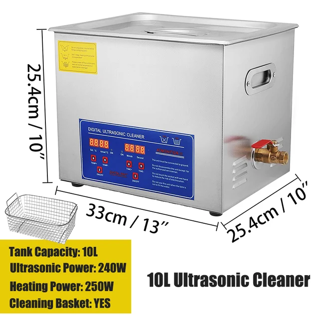 VEVOR 1.3L 2L 3L 6L 10L 15L 22L 30L Ultrasonic Cleaner Lave-Dishes Portable Washing Machine Diswasher Ultrasound Home Appliances 10L