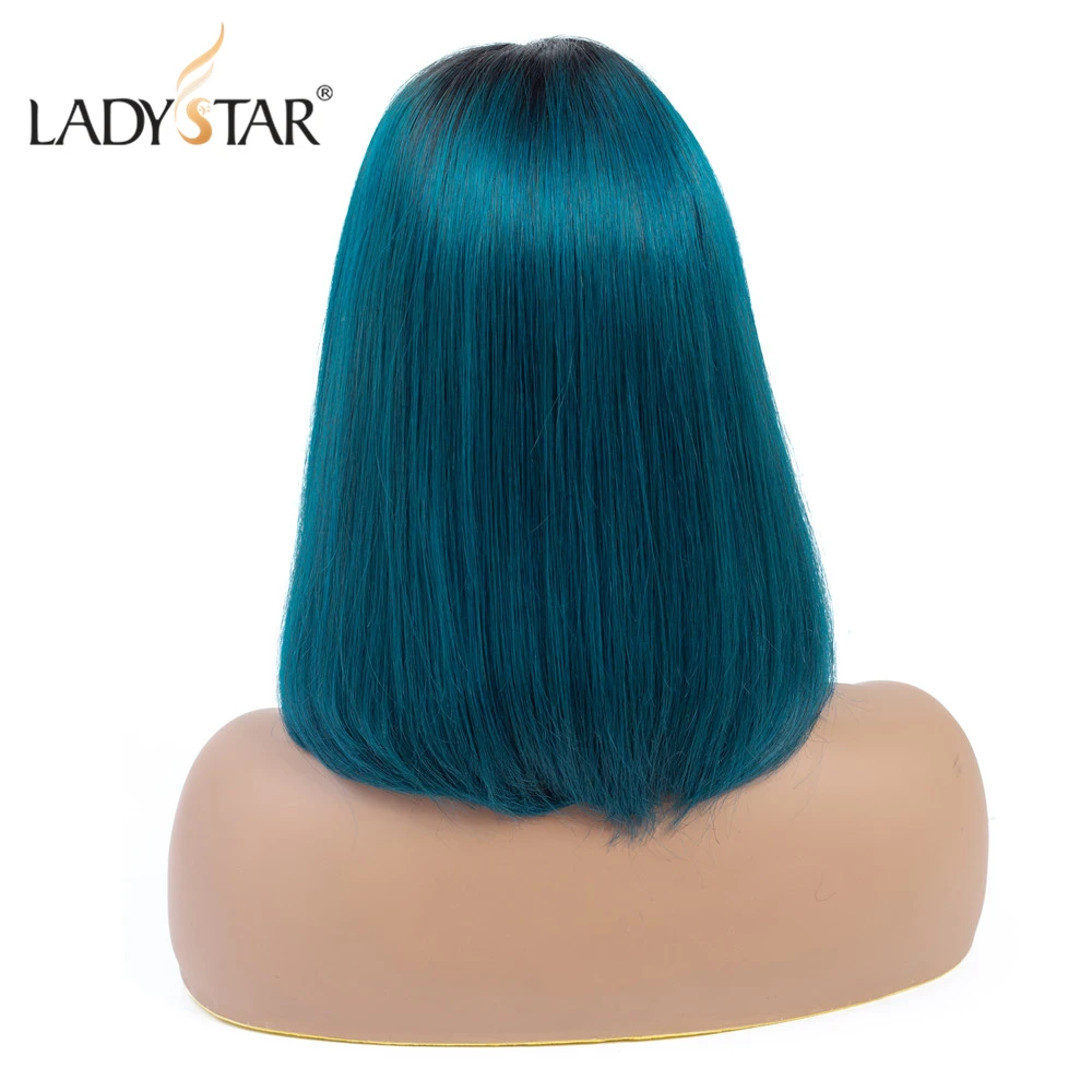 LADYSTAR прямой короткий Боб человеческие волосы парики для женщин Т образный парик