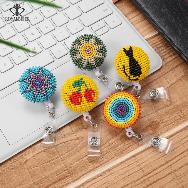 Received Welcome Handmade Bohemia Beaded Chest Brooch ID Badge Reels And  Belt Clip Doctor & Nursing Accessories - AliExpress
