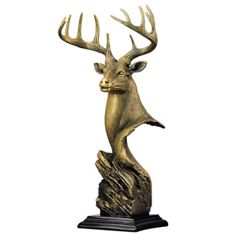 

Nordic Deer Head Sculpture Resin Domineering Statue Animal Home Decor Accessories Deer Living Room Decor Crafts Statue M4841