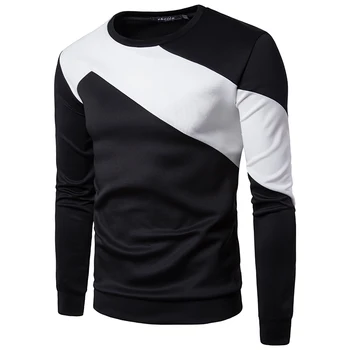 

Fashion Patchwork T Shirt Men Long Sleeve Round Neck Tee Shirts Casual Streetwear Male Hip Hop T-shirt