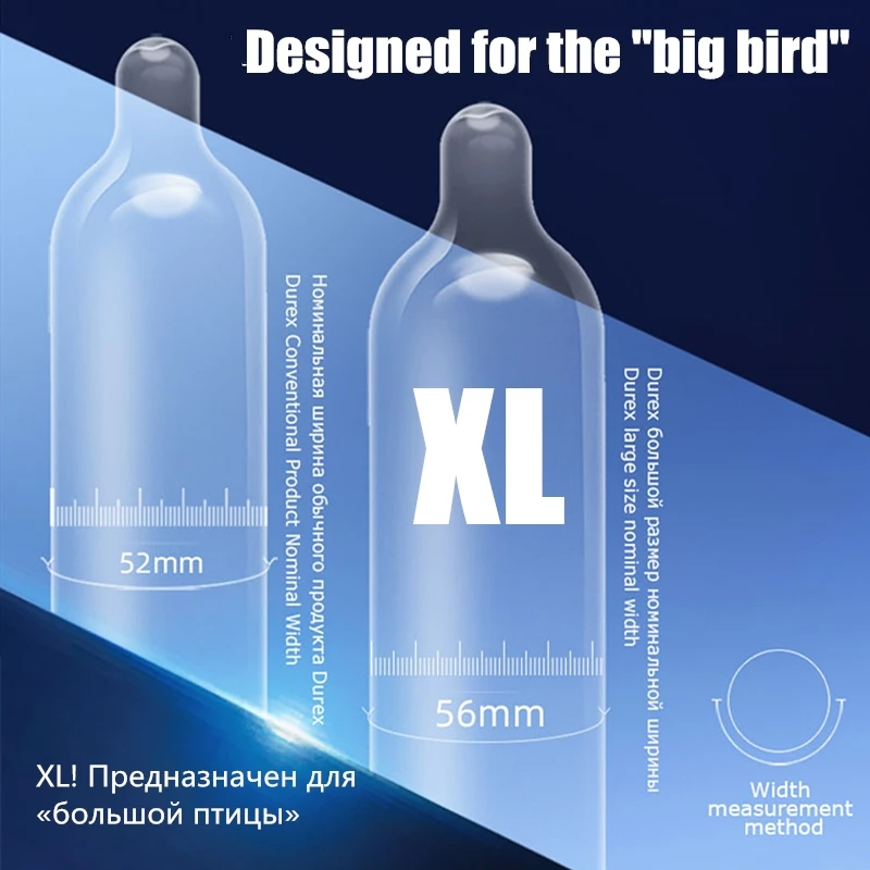 Презервативы Durex XXL размер 56 мм очень тонкие ультратонкие насадки из натурального