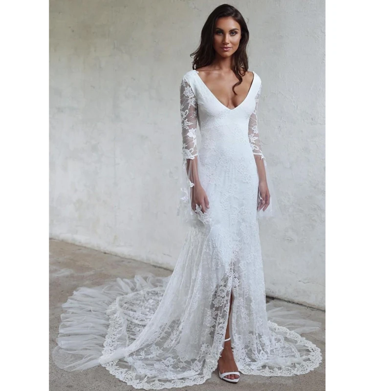 sexy-backless-beach-bridal-dresses-2019-summer   -lace-wedding-gowns-long-sleeves-sweep-train-a-line-wedding-dresses