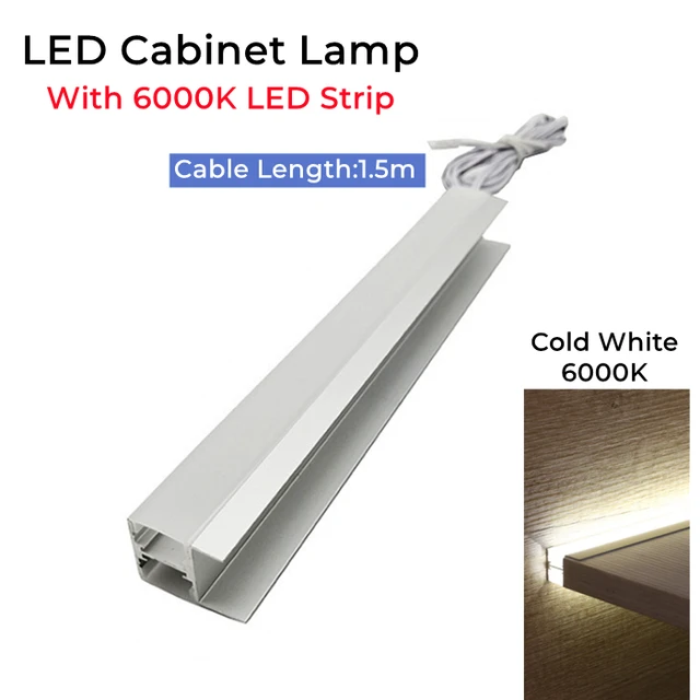 30/40/50cm LED Strip Cabinet Splint Lamps Hidden Doule Side Glow Aluminum Profiles 18mm Wood Board Layer Linear Bar Strip Lights 6000K Strip Light