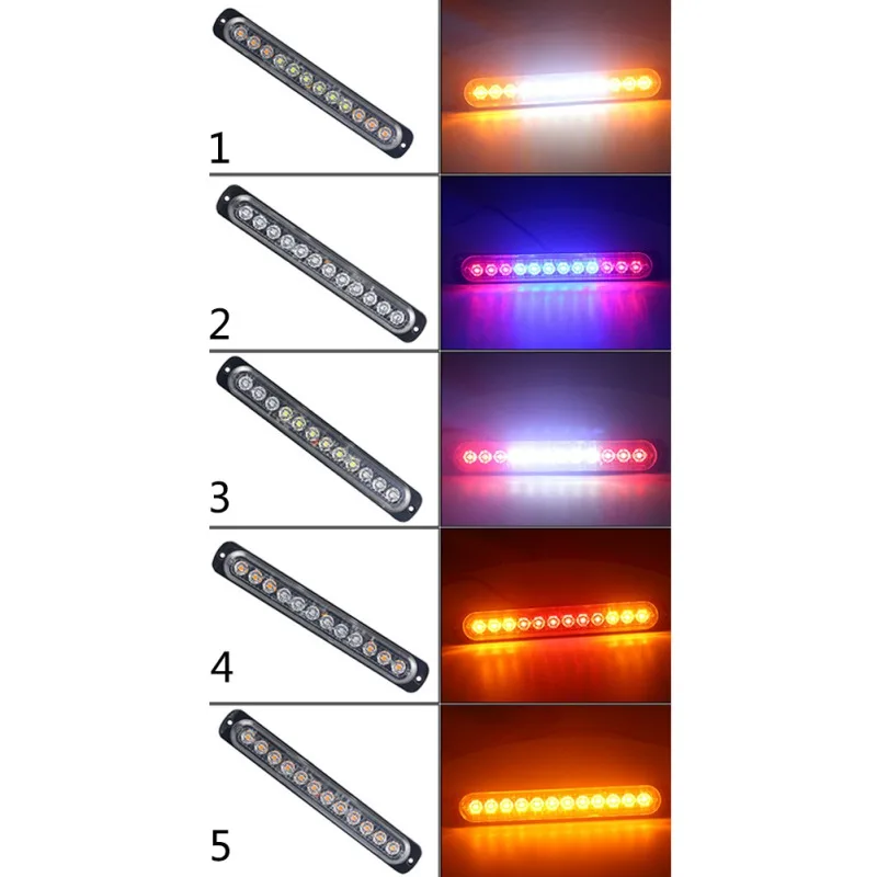 

DC12-24V 36W 12 LED Car Truck Motorcycle Emergency Beacon Warning Hazard Flash Strobe Underbody Turn Light Bar 1pcs