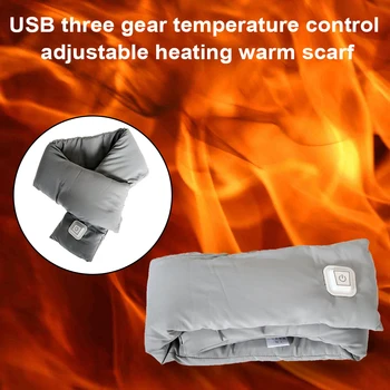 

Unisex Hiking Mountaineering USB Rechargeable Adjustable Temperature Camping Winter Portable Electric Heated Scarf Intelligent