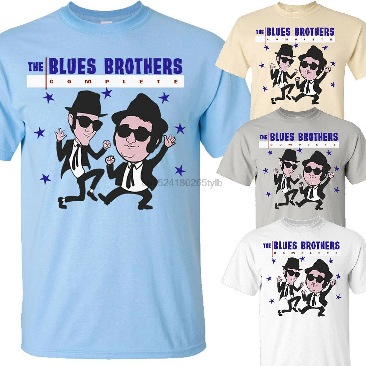 Футболка с рисунком Blues Brothers все размеры S-5XL белый V3 Dan Aykroyd John Belushi | Мужская одежда
